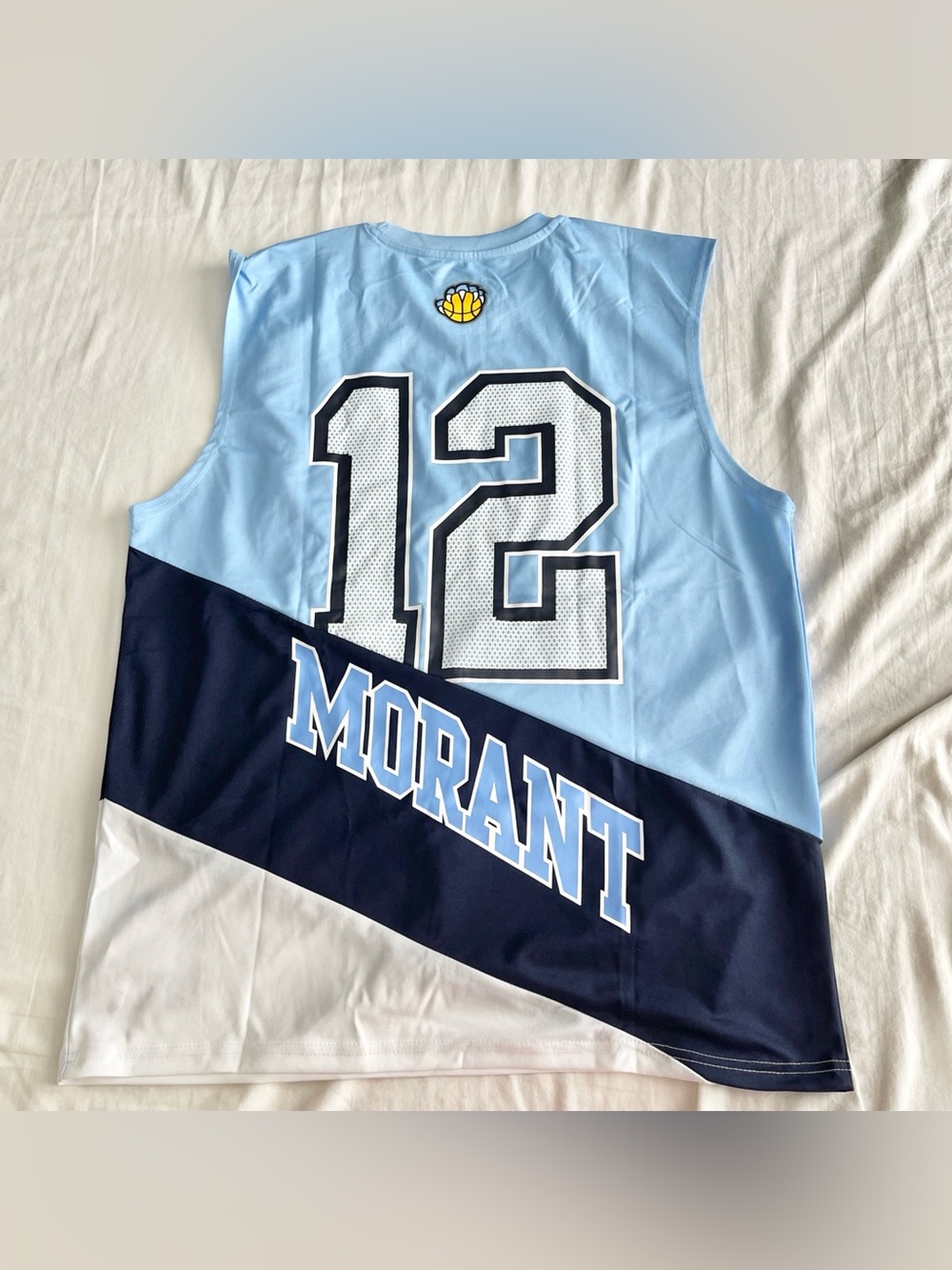 Ja Morant #12 Memphis Grizzlies NBA Jersey Light Blue Size Large Spell Out
